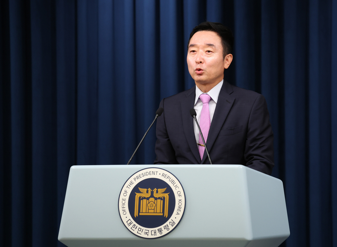  이도운 대통령실 대변인이 29일 서울 용산 대통령실 청사에서 현안 브리핑을 하고 있다/사진=뉴시스