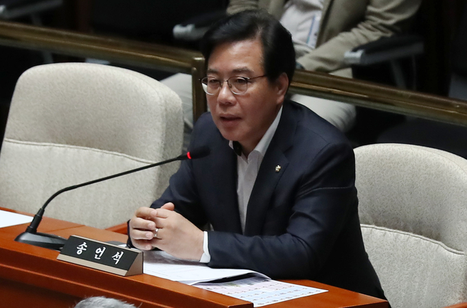 국민의힘 송언석 의원이 지난 7월 6일 오전 서울 여의도 국회에서 열린 전체회의에서 인사말을 하고 있다./사진=뉴시스