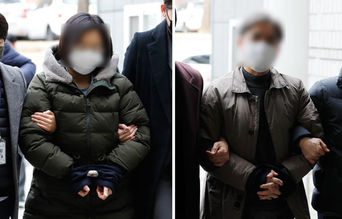 국가보안법 위반 혐의로 경남진보연합 활동가 등 4명이 영장실질심사를 받는 1월 31일 서울중앙지방법원에서 2명의 활동가가 서로 시간 차이를 두어 심사에 출석하고 있다/사진=뉴시스