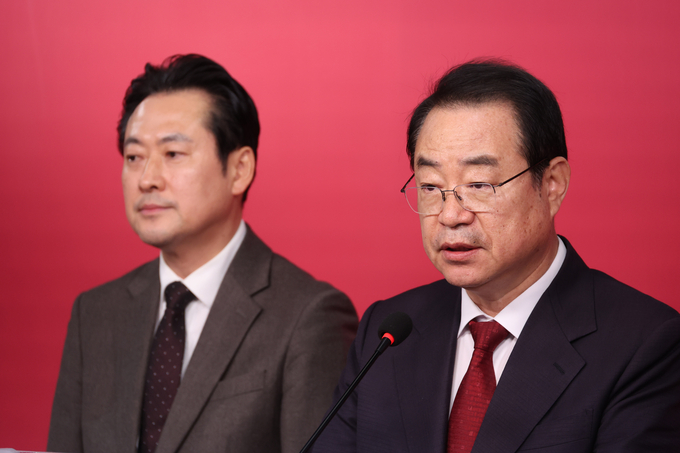 정영환 국민의힘 공천관리위원장이 지난 15일 오전 서울 여의도 국민의힘 중앙당사에서 공천관리위원회 제7차 회의 결과를 발표하고 있다.