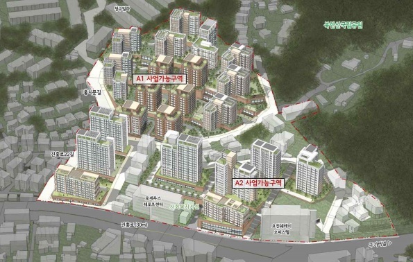 종로구 구기동 100-48 일대 모아주택 정비 후 예시도. 사진=서울시