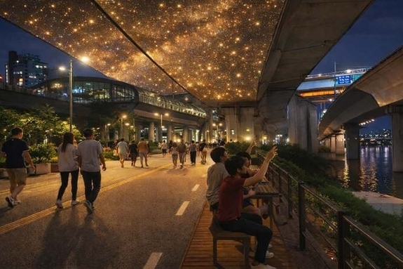 옥수역 인근 두모교 일대 야간 경관조명 개선… 서울시 "지나는 길 아닌 휴식 공간으로"